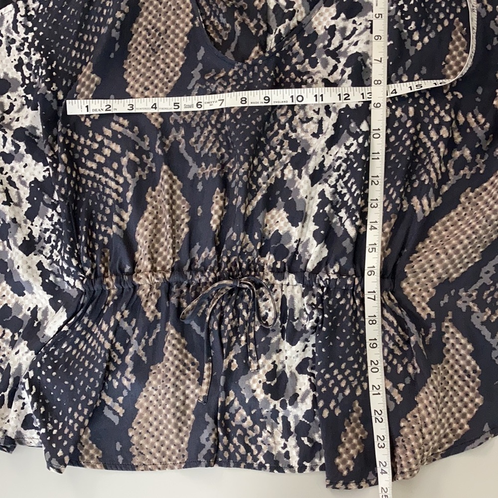 Express Python Print Silky Cold Shoulder Blouse - image 8